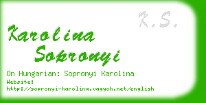 karolina sopronyi business card
